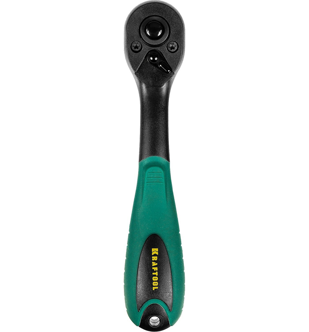 KRAFTOOL 1/4″, 72 зубца, пластиковое покрытие, трещотка для торцовых головок (27796-1/4)
