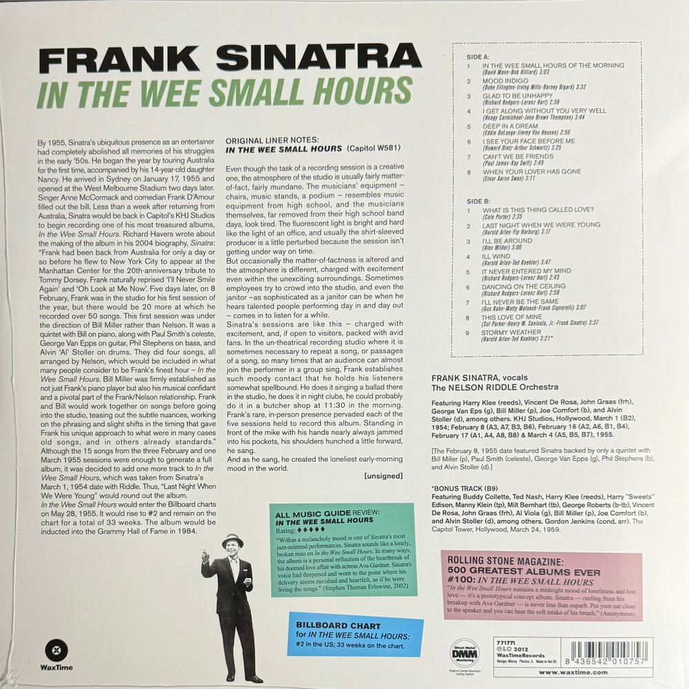 Frank Sinatra ‎– In The Wee Small Hours (Европа 2012г.)