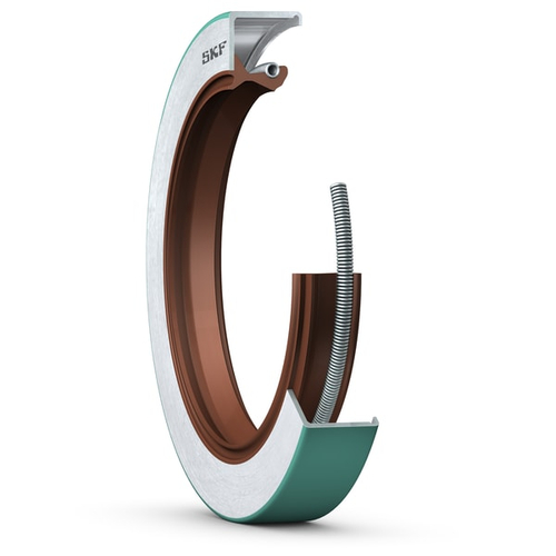 Манжетное уплотнение с металлическим корпусом, кромкой SKF Wave и вспомогательной контактной кромкой, для жидкой или пластичной смазки 59999