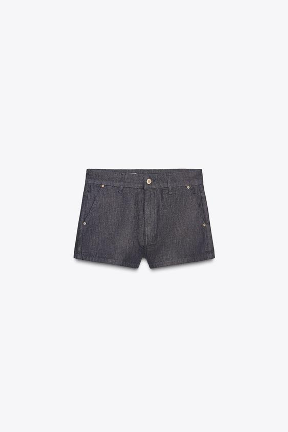 ZARА МИНИ-ШОРТЫ ЧИНОС, ТЕМНЫЙ ИНДИГО