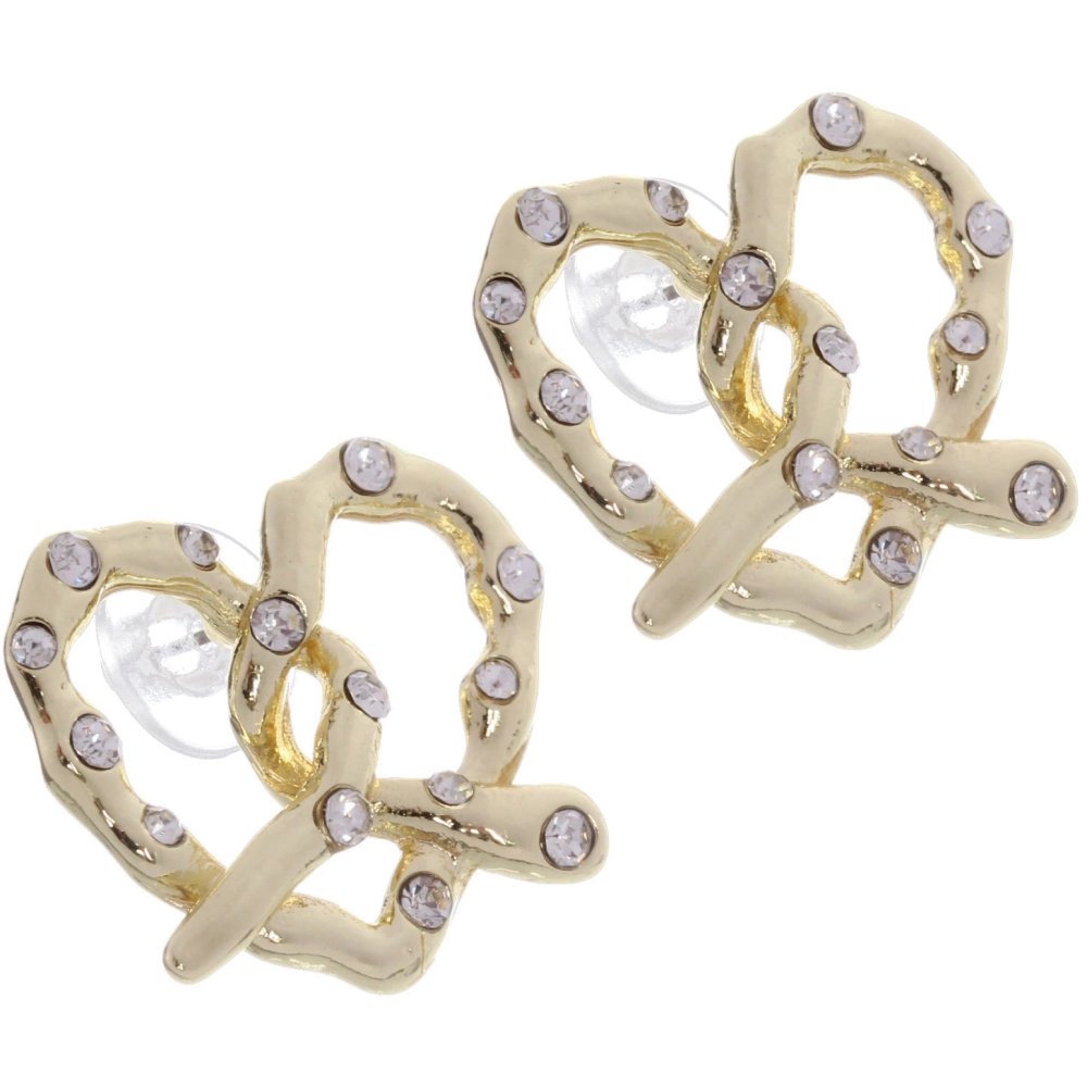 Серьги «ЭЛЛОДИ», сердечки, цвет золото и серебро, 4,2*2см