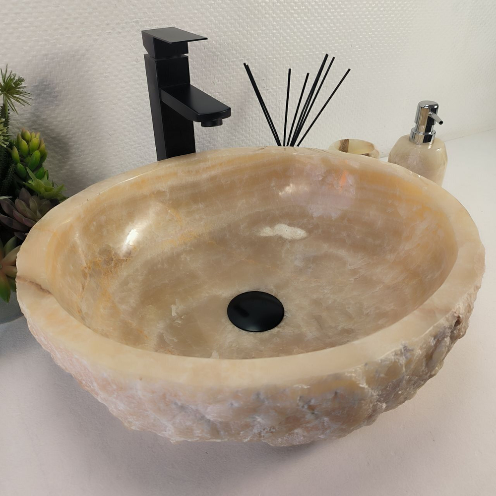 Каменная раковина из оникса Erozy Yellow EO-04721 (45*41*15) 0159 из натурального камня