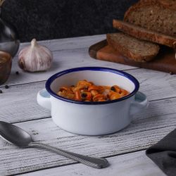 Кастрюля для подачи 11,3 см h4,7 см 350 мл круглая Blue Rim эмалированая сталь SUNNEX [1]