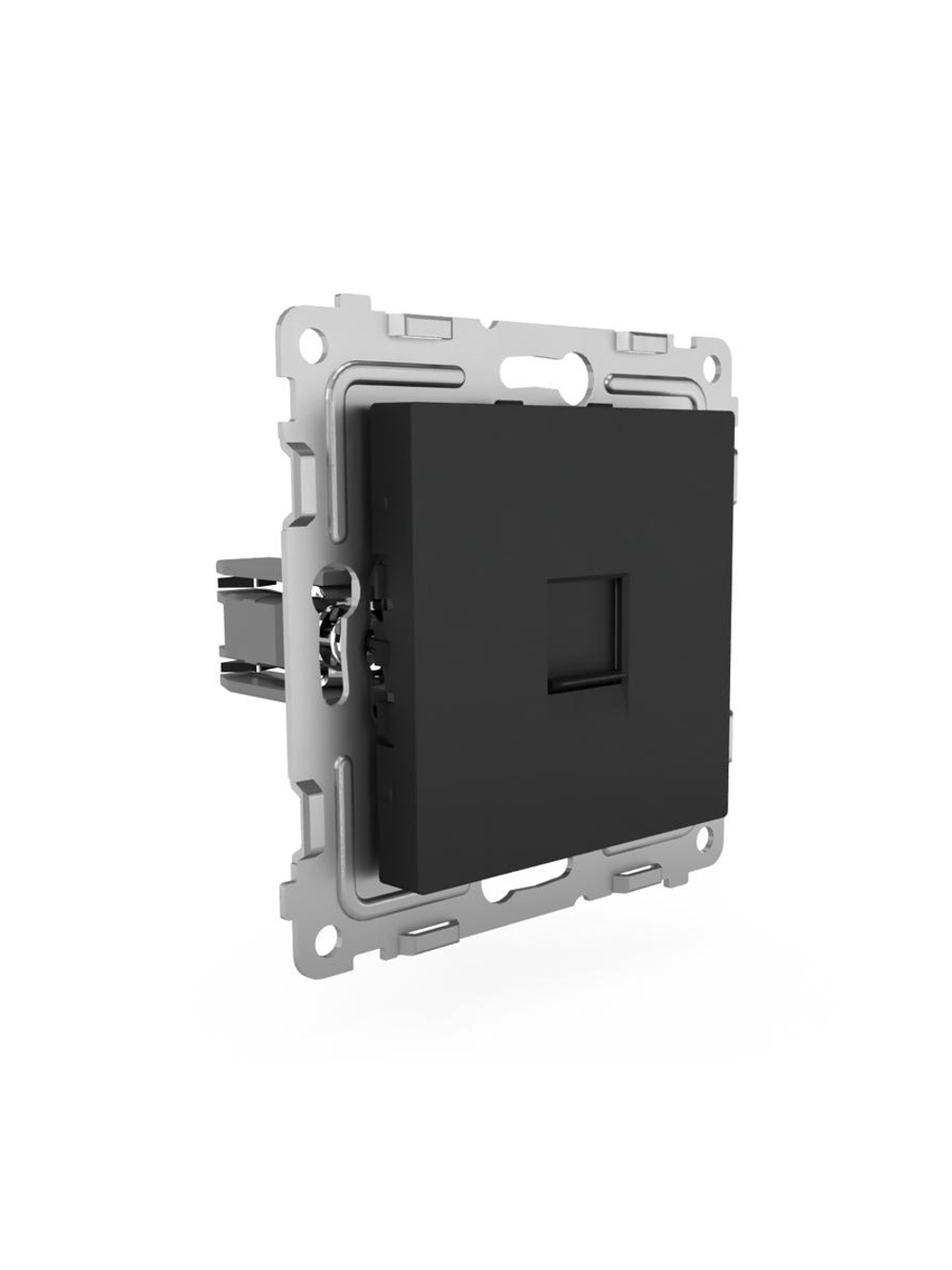 Розетка компьютерная 1-м СП Pixel RJ45 кат.5E механизм карбон TOKOV ELECTRIC TKE-PX-RC1-C14