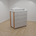 Пеленальный комод Incanto Nuvola Lux 800/5 (откидной столик) цвет белый/бук