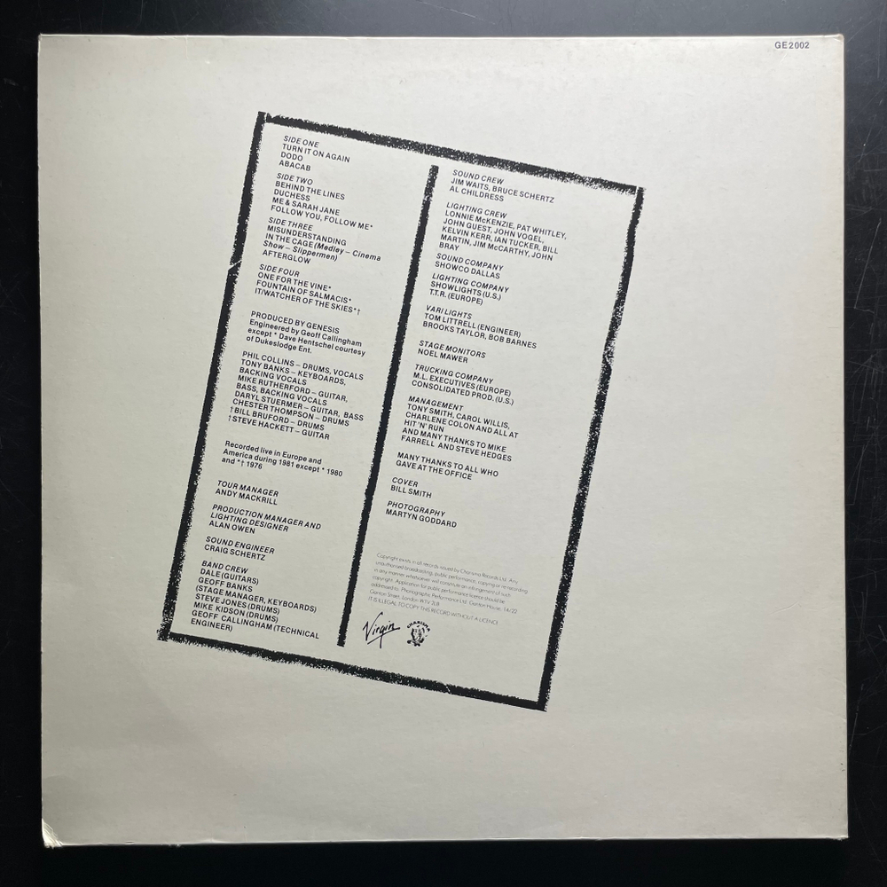 Genesis ‎– Three Sides Live 2LP (Англия)