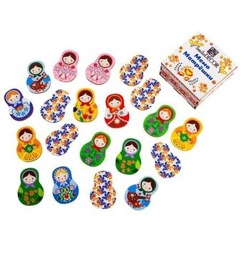 Настольная игра "Мемо. Матрешки.", деревянная 20 карточек