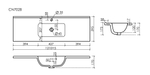 CN7028 Раковина мебельная накладная Compact 1210x395x170, цвет белый