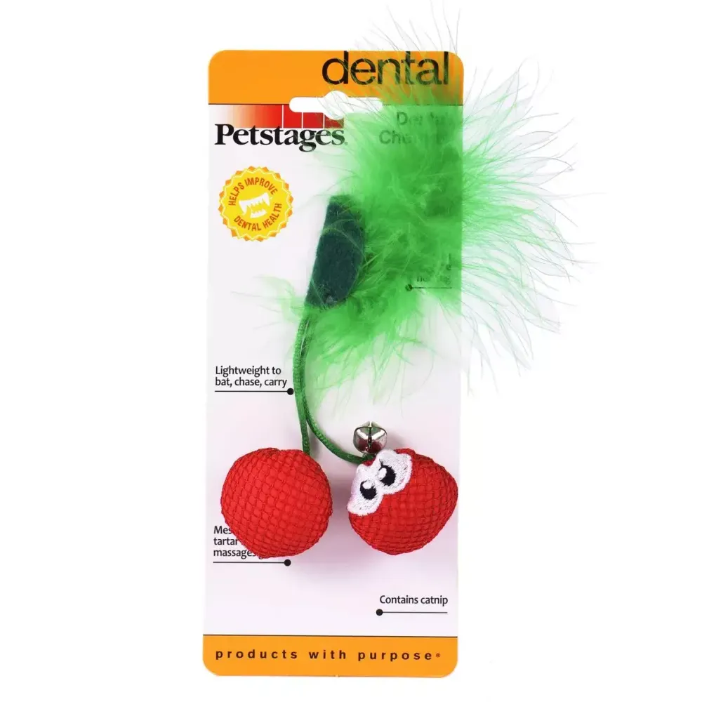 Игрушка Petstages для кошек Dental "Вишни" с кошачьей мятой Игрушка Petstages для кошек Dental "Вишни" с кошачьей мятой