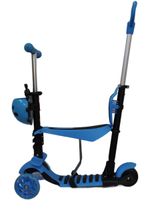 Самокат трехколесный детский, с ручкой, разборный, 3 в 1 с сиденьем, корзинкой и родительской ручкой