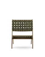 Складное кресло Chabeli из массива акации и шнура зеленого цвета