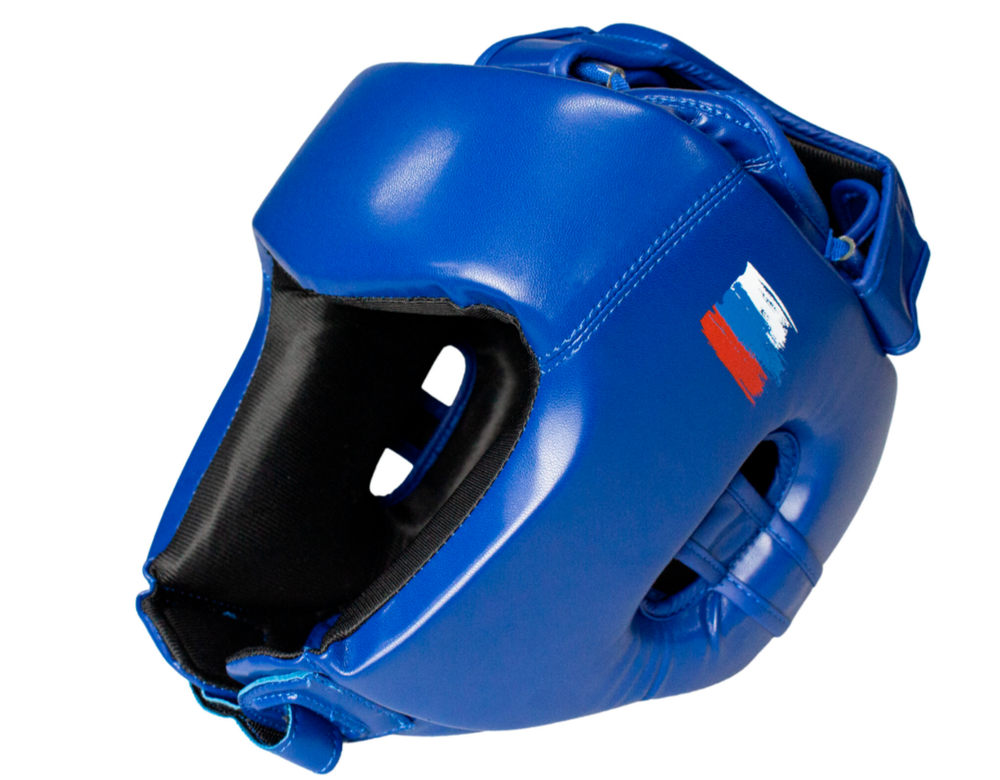 Шлем BoyBo TWIN, IKB-42, , одобрен Федерацией Бокса  и кикбоксинга  синий