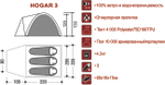 Палатка для 3 человек Hogar Indiana