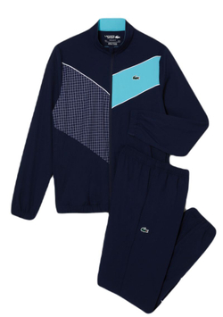 Мужской теннисный костюм Lacoste Stretch Fabric Tennis Sweatsuit - navy blue/blue/white