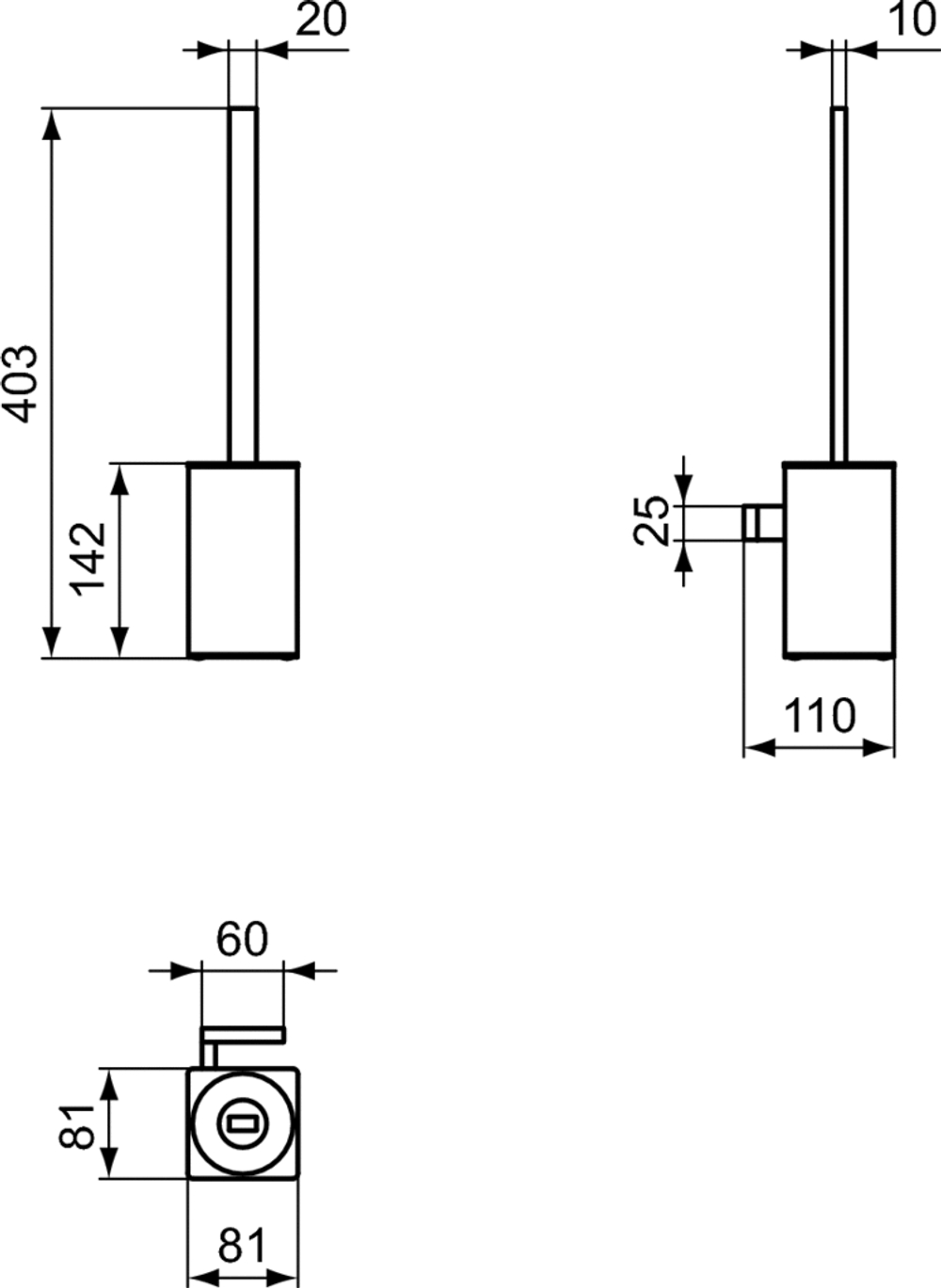 Туалетная щетка с держателем Ideal Standard CONCA T4494A2