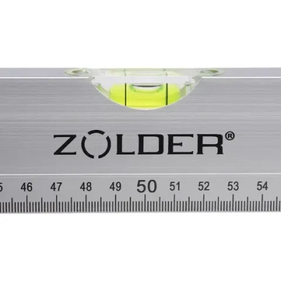 Уровень строительный Zolder алюминиевый с линейкой с 3 глазками 60 см