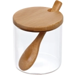 Банка стеклянная для специй 300мл «Хай-Тек» в наборе 3шт на бамбуковой подставке