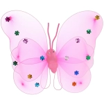 Карнавальный костюм «Волшебная сказка» (юбка, крылья, волшебная палочка, ободок), Розовый