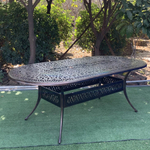 Обеденная группа из литого алюминия Tokyo 8, античная бронза