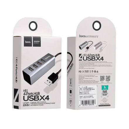 Mega Hub Port HOCO HB1 4USB (серый)