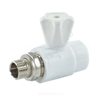 Кран шаровой PP-R белый Дн 20х1/2" НР прямой для радиатора VALFEX 10149020