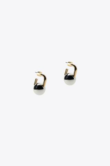 ZARA КОМБИНИРОВАННЫЕ СЕРЬГИ С ШАРИКОМ, ЗОЛОТОЙ\СЕРЕБРЯНЫЙ