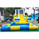 Надувной батут-горка с бассейном «Пляжный оазис», 21*7*7 м