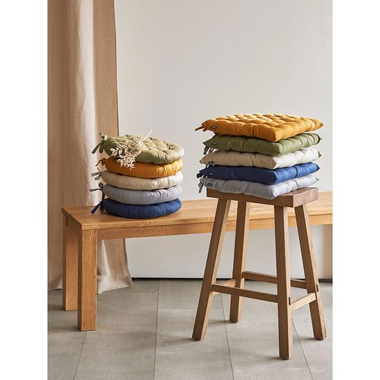 Подушка на стул из хлопка темно-синего цвета из коллекции essential, 40х40 см