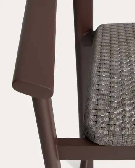 Уличный барный стул Erice из алюминия и веревки коричневого цвета, 75 см