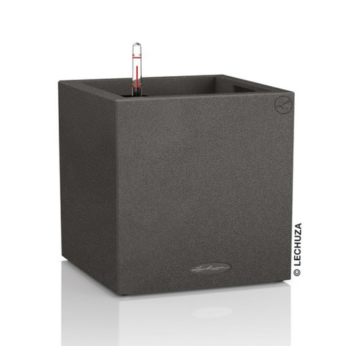 Кашпо Lechuza "Canto Complete graphite black" (пластик), 30x30xH30 см