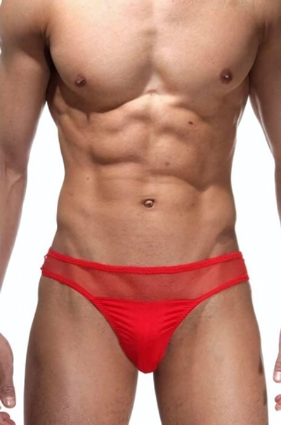 Сексуальные комбинированные трусы-тонги (Размер: S-M) (Цвет: красный)