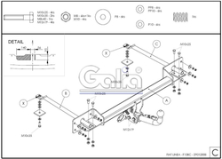 Фаркоп оцинкованный Galia F108A для FIAT Linea 2007-2015(паспорт и сертификат в комплекте)(без электрики)