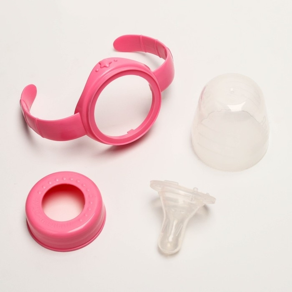 2969808 Бутылочка для кормления с ручками «Доченька», 250 мл, от 0 мес., цвет розовый