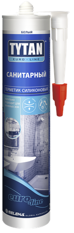 Герметик Tytan Euroline силиконовый санитарный белый 290мл/330г