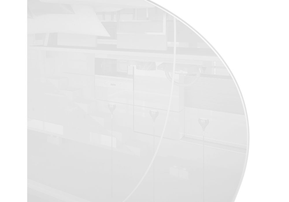 Стеклянный стол Абилин 90х76 ультра белое стекло / дуб вотан / белый матовый