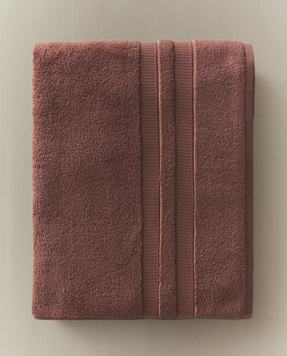 ZARA HOME БАННОЕ ПОЛОТЕНЦЕ С ДВОЙНОЙ КАЙМОЙ, РОЗОВЫЙ