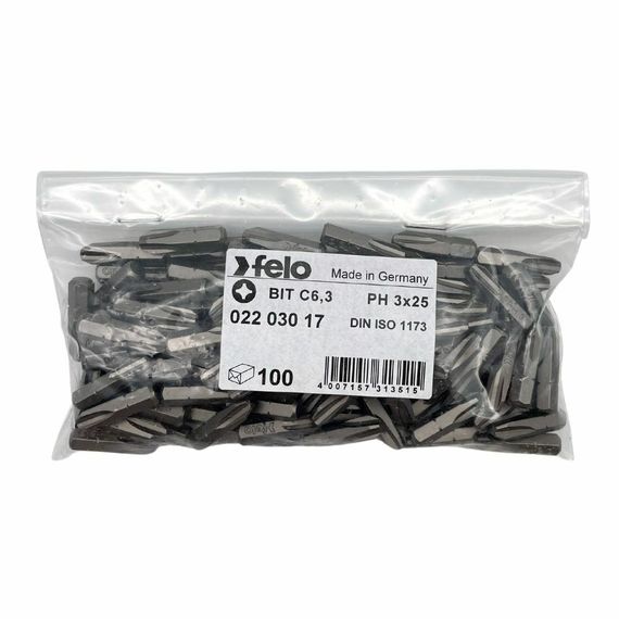 Felo Бита крестовая серия Industrial PH 3X25, 100 шт 02203017