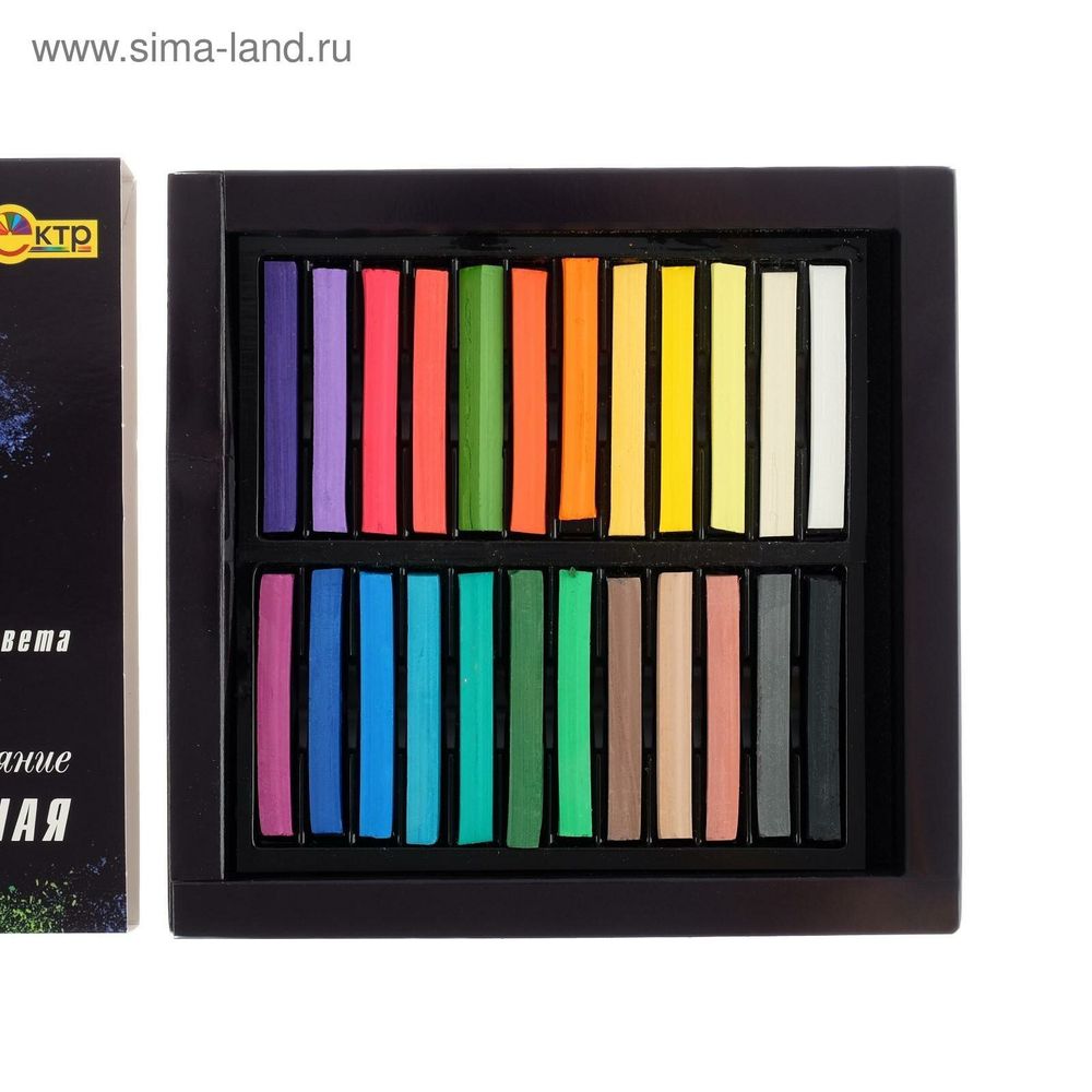 Пастель сухая художественная СПЕКТР "Северное сияние", 24 цвета, квадратное сечение, 06С-406