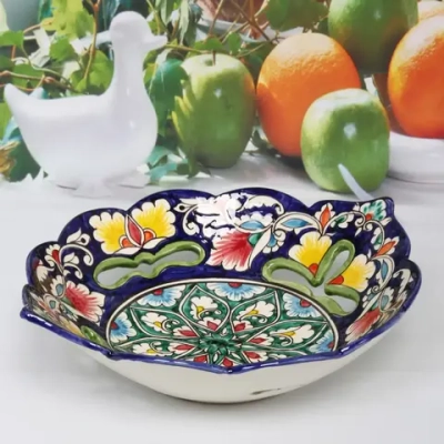 Фруктовница 28см микс Риштанская Керамика