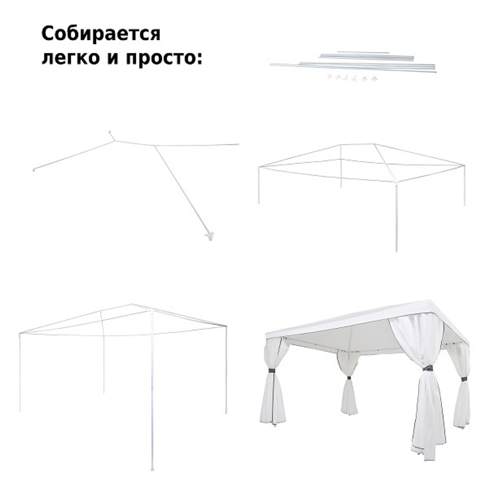 Шатер-беседка Green Glade 1050 3х4х2,5м полиэстер