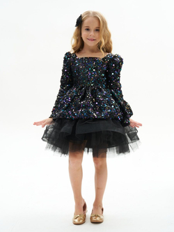 Нарядное новогоднее платье с пайетками Уэнсдэй