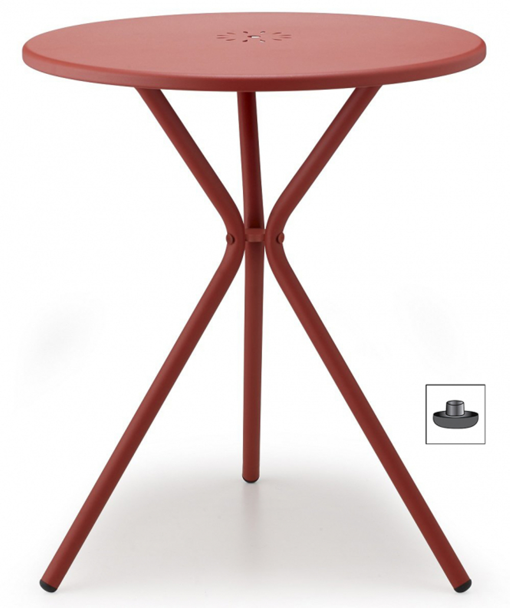 Стол металлический обеденный Scab Design Leo, кирпично-красный