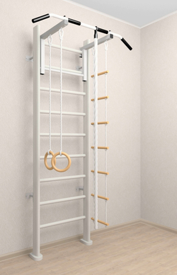 Деревянная шведская стенка Sv Sport 902б (Турник стандарт/Канат/Kольца/Лестница)