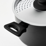 Кастрюля с крышкой IKEA HEMLAGAD (ХЕМЛАГАД), Черный, Алюминий, диаметр 25 см, 5 л