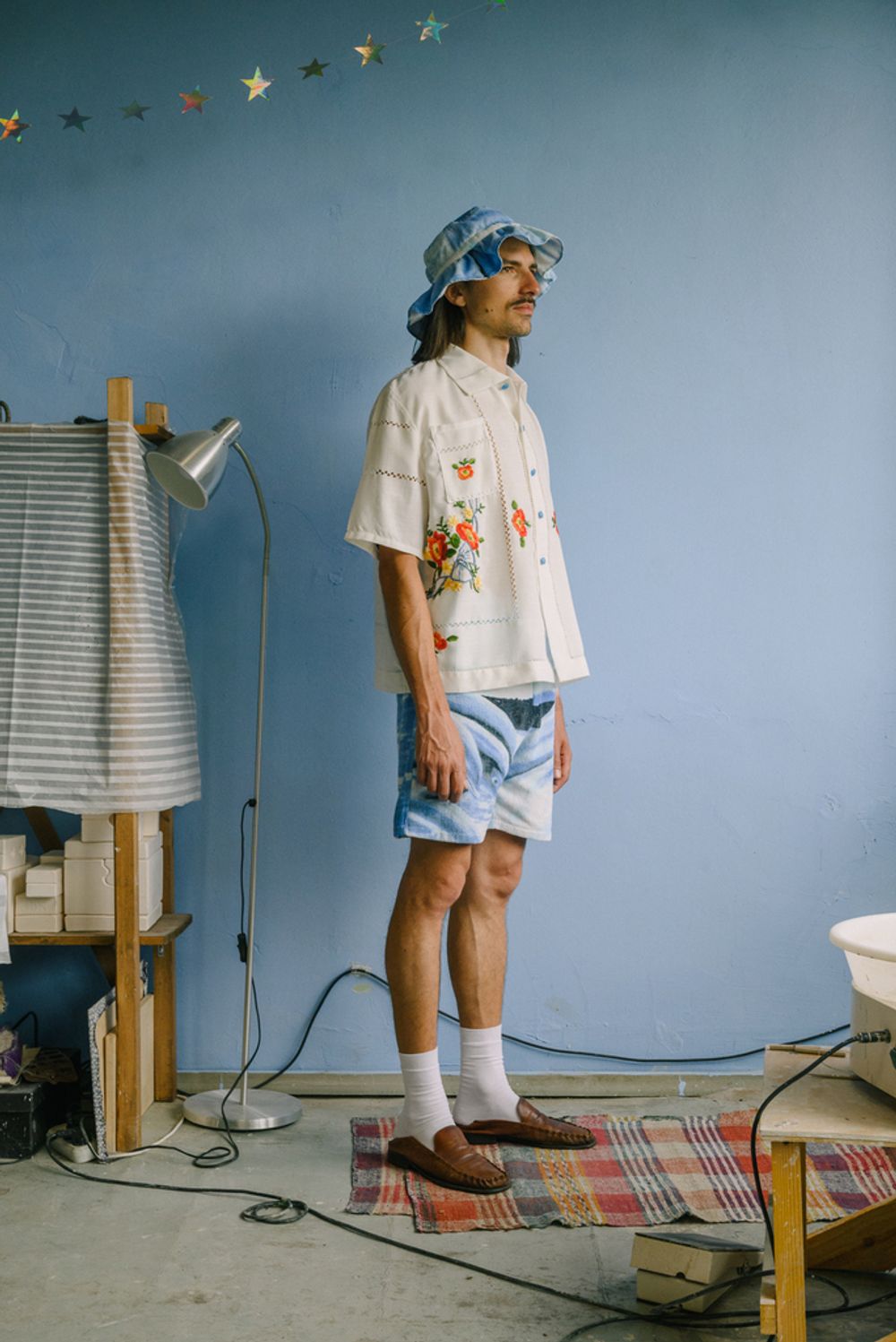 Рубашка Soeurs с Голубыми Пуговицами/Blue Buttons Short Sleeve Shirt белая