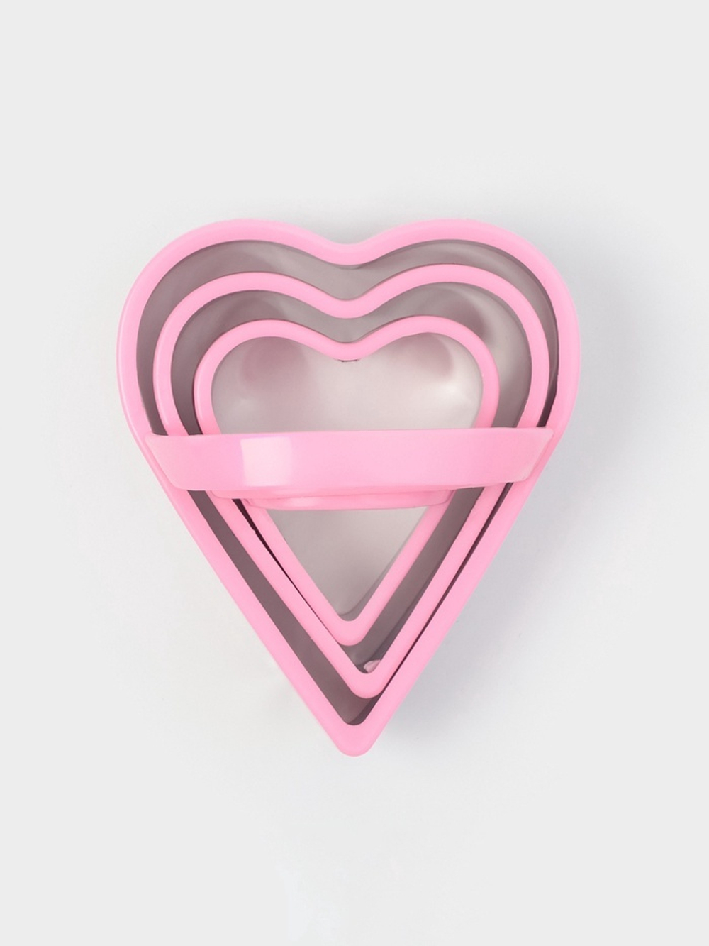 Формы для печенья KONFINETTA «Сердце», набор 3 шт., металл, розовые