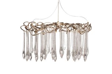 86-8035/800 Люстра круглая "Капли" d.80*h.50см, шампань