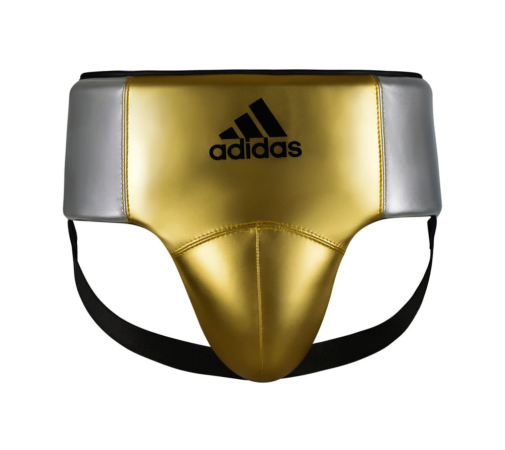 Защита паха мужская AdiStar Pro Мetallic Groin Guard золото-серебристо-черная adiPGG01ProM