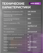 Микроволновая печь OASIS MW-80ES
