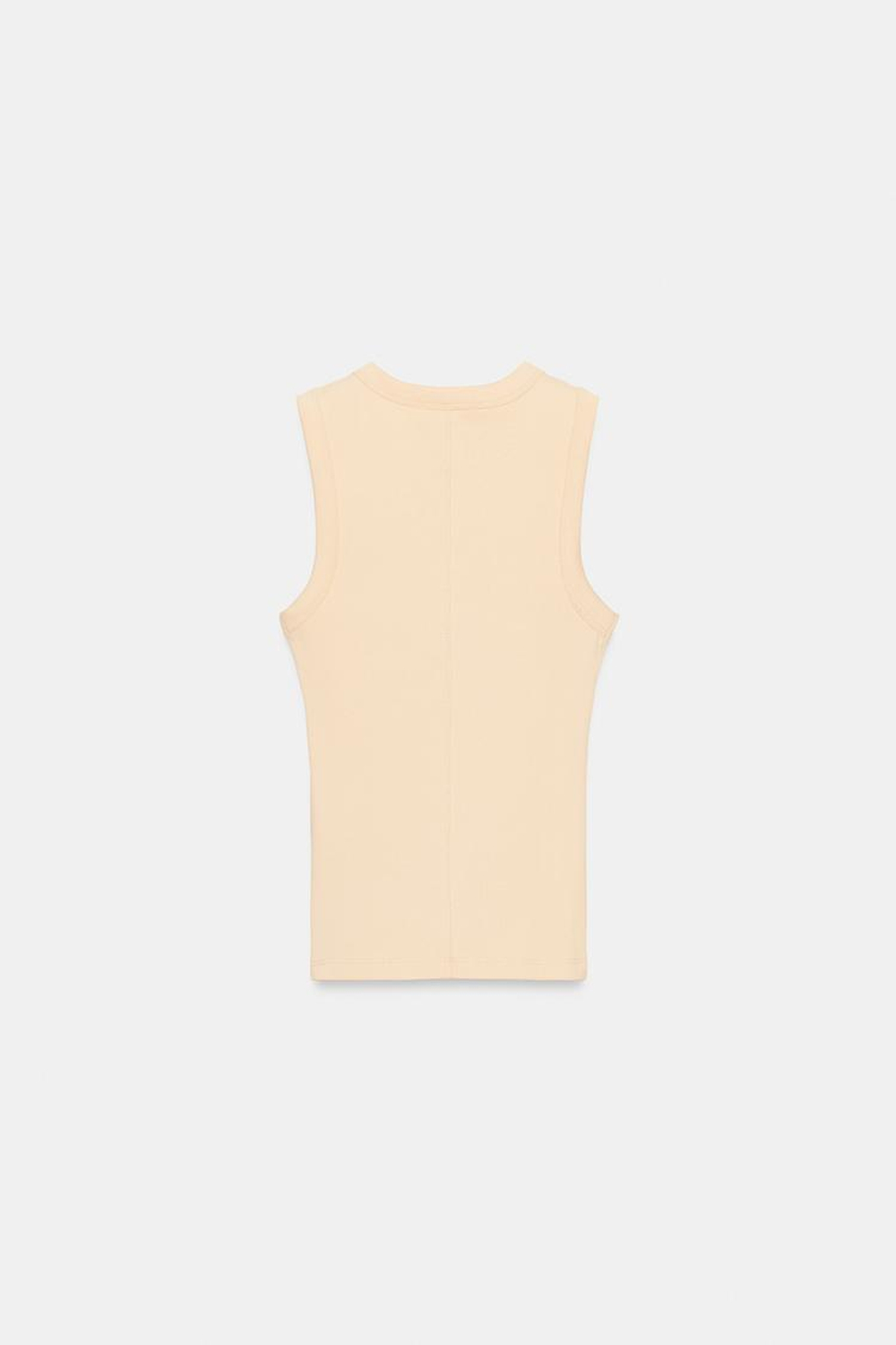 ZARA ТОП В РУБЧИК, СВЕТЛО-ЖЕЛТЫЙ